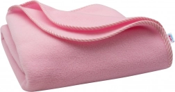 New Baby gyermek polár takaró 100 × 75 cm rózsaszín, csíkos