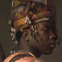 Négyzet alakú CURIOSI Q Art puzzle: fekete basibozuk, 66 darab