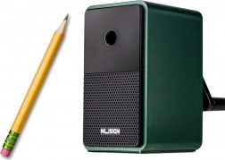 Kurblis ceruzahegyező tartállyal és állítható pengével, zöld