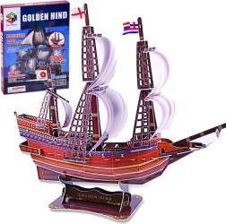3D puzzle – Golden Hind hajó, 108 darab