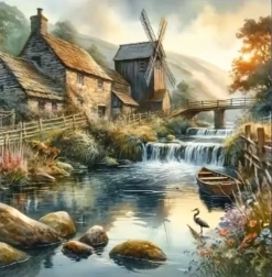 Norimpex gyémántfestés – malom a folyón 30 × 40 cm