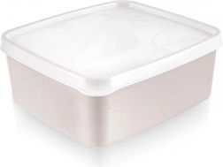 Műanyag ételtároló doboz fedéllel 650 ml, bézs