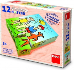 Fa kockák Kiskutya és cicus – 12 kocka