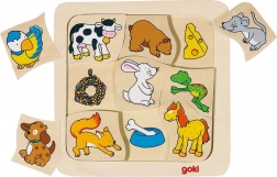 GOKI fa puzzle – Ki mit eszik? 9 darab