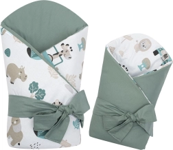 Kétoldalas babapólya New Baby Safari II 80 × 80 cm menta