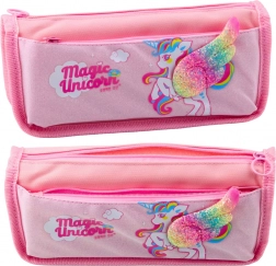 Iskolai tolltartó Egyszarvú csillogó szárnnyal 3D rózsaszín