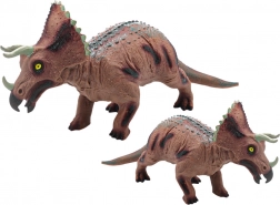 nagy triceratops dinoszaurusz figura hanggal, 36 cm, barna