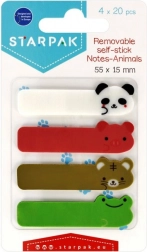 Állatos öntapadó indexfülek, 4 szín