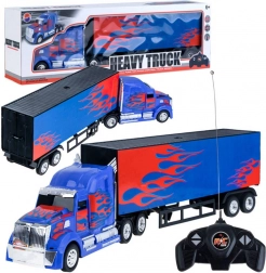 Nagy távirányítós kamion pótkocsival