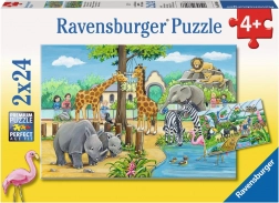 RAVENSBURGER Puzzle Üdvözlünk az állatkertben 2x24 darab