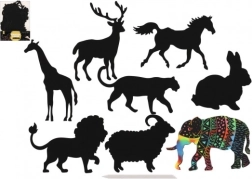 Állatos kaparásos képek - szivárvány 8db