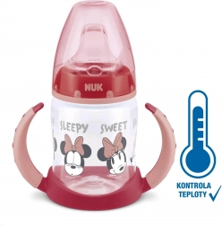 NUK DISNEY MICKEY tanuló cumisüveg hőmérséklet‑ellenőrzéssel, 150 ml, piros