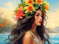 Gyémántfestés lány a tengernél 30 × 40 cm