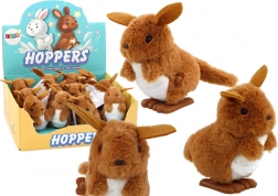 Felhúzható ugráló plüss kenguru, barna