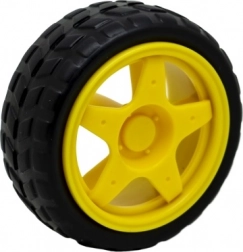 65 mm-es műanyag kerék gumiborítással Arduino robothoz