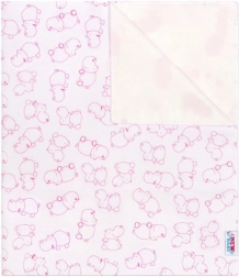 vízálló flanel pelenkázó alátét New Baby víziló fehér/rózsaszín