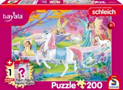 Puzzle bayala: varázslatos tündék 200 darabbal Schleich figurával