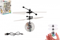 Repülő helikoptergömb LED fénnyel és kézvezérléssel