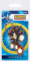 Gumírozott SONIC Shadow kulcstartó