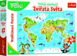 Treflíci Puzzle: Állatok a Világból 48 Darabos