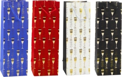 Ajándéktáska palackhoz, pohármintával 36 × 12 × 10 cm