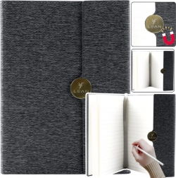 Fekete irodai mágneses A5 vonalas jegyzetfüzet