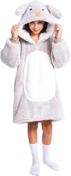 Cozy Noxxiez meleg TV-s kapucnis takaró-pulóver nyúl motívummal, 7–12 éves gyerekeknek