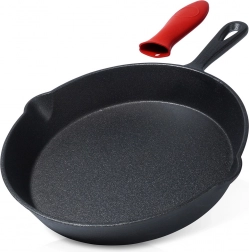 Öntöttvas serpenyő szilikon fogóhuzattal 25 cm