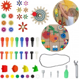 Masterkidz építőkészlet kiegészítőkkel csapokkal, csavarokkal és szerszámokkal - 352 db