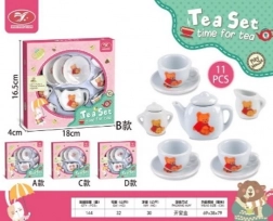 Kerámia gyerek teáskészlet virágmintával