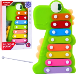Gyermek cimbalom – dinoszaurusz, zöld, 8 hang
