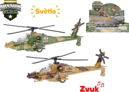 Mission Control katonai fém helikopter 20 cm fénnyel és hanggal