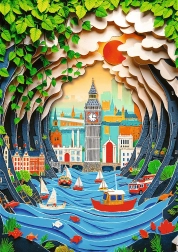 Trefl Paper Art Puzzle: London 1000 darab