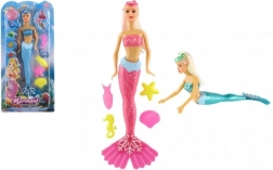 Sellő baba vízi kiegészítőkkel, 34 cm