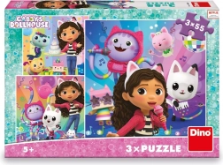 Gyermek puzzle Gabini varázslatos háza Ünnep 3x55 darab