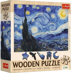 Fa puzzle Vincent van Gogh - Csillagos éj 200 darab