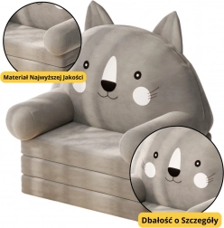 Szürke macska gyerek kinyitható szék 3 szintű