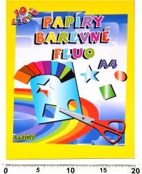 Fluoreszkáló színes A4-es papírok, 10 lap