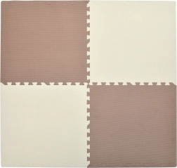 HUMBI habszőnyeg 120 × 120 cm – nagy, vízálló kirakó, biztonságos a gyermekeknek, krémszínű és rézszínű, 4 db