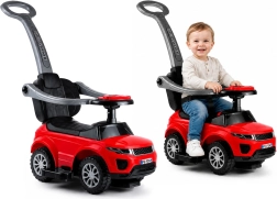 SPORT CAR piros gyermek lábbal hajtós jármű vezetőrúddal