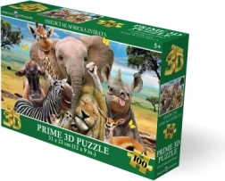 3D puzzle Mosolygó afrikai állatok 100 darab