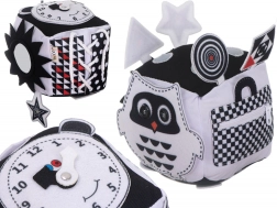 Oktató fekete-fehér kontrasztos szenzoros kocka