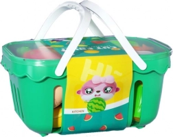 Kosár szeletelhető gyümölcsökkel és zöldségekkel