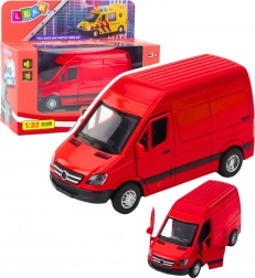 Fém furgon piros 1:32 világítással és hangokkal