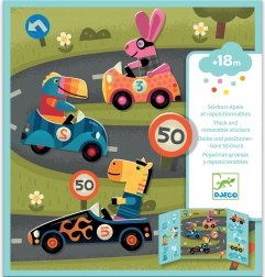 Helyezhető matricák a legkisebbek számára autóverseny témával