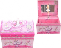 Rózsaszín zenélő ékszerdoboz balerinával