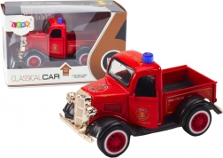 Klasszikus tűzoltóautó 1:36 hajtással, fényekkel és hangokkal, piros
