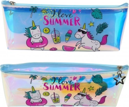 Holografikus lány tolltartó egyszarvú motívummal nyárra