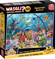 Jumbo puzzle Wasgij mókák az akváriumban 1000 darab