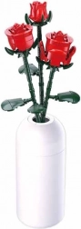 Sluban piros rózsa vázában – Flowers építőkészlet